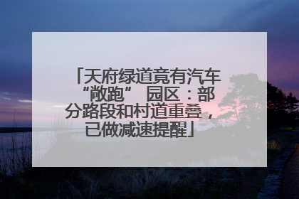 天府绿道竟有汽车“敞跑” 园区：部分路段和村道重叠，已做减速提醒