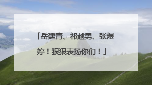 岳建青、祁越男、张煜婷！狠狠表扬你们！