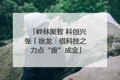 峰林聚智 科创兴张丨徐龙：借科技之力点“废”成金