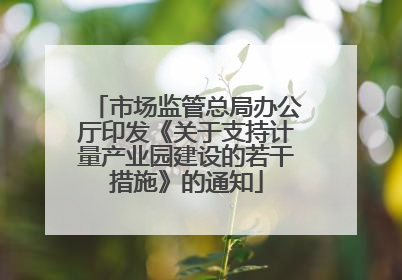市场监管总局办公厅印发《关于支持计量产业园建设的若干措施》的通知
