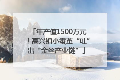 年产值1500万元！高兴镇小蚕茧“吐”出“金丝产业链”