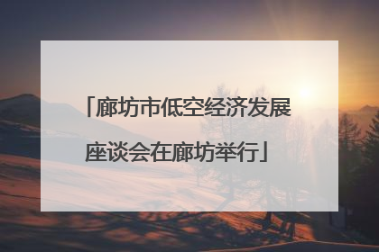 廊坊市低空经济发展座谈会在廊坊举行