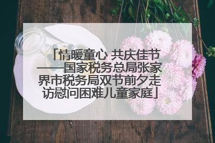 情暖童心 共庆佳节——国家税务总局张家界市税务局双节前夕走访慰问困难儿童家庭