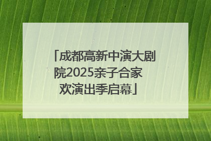 成都高新中演大剧院2025亲子合家欢演出季启幕