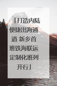 打造内陆便捷出海通道 新乡首班铁海联运定制化班列开行