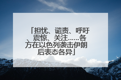 担忧、谴责、呼吁、震惊、关注……各方在以色列袭击伊朗后表态各异
