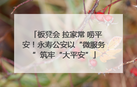 板凳会 拉家常 唠平安！永寿公安以“微服务”筑牢“大平安”