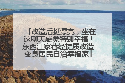 改造后挺漂亮，坐在这聊天感觉特别幸福！东西江家巷经提质改造变身居民自治幸福家