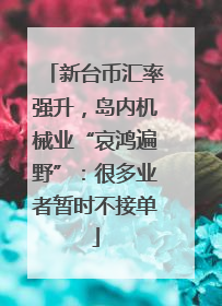 新台币汇率强升，岛内机械业“哀鸿遍野”：很多业者暂时不接单