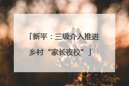 新平：三级介入推进乡村“家长夜校”