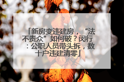 新房变违建房，“法不责众”如何破？闵行：公职人员带头拆，数十户违建清零