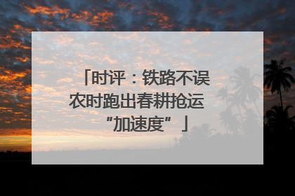 时评：铁路不误农时跑出春耕抢运“加速度”