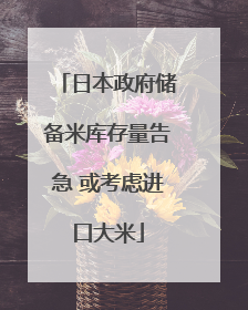 日本政府储备米库存量告急 或考虑进口大米