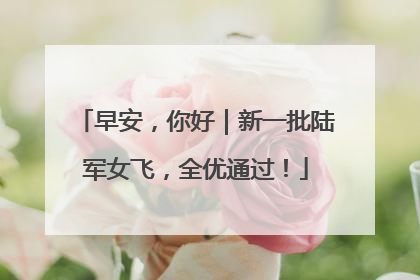 早安，你好｜新一批陆军女飞，全优通过！