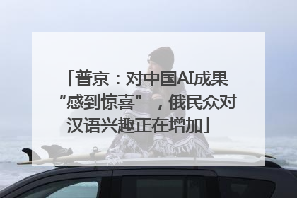 普京：对中国AI成果“感到惊喜”，俄民众对汉语兴趣正在增加