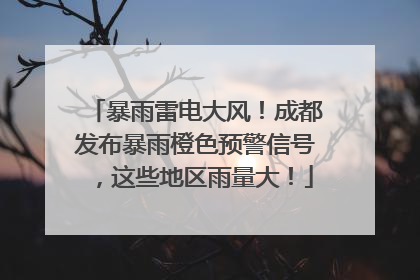 暴雨雷电大风！成都发布暴雨橙色预警信号，这些地区雨量大！