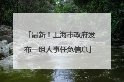 最新！上海市政府发布一组人事任免信息
