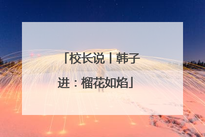 校长说丨韩子进：榴花如焰