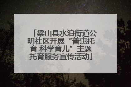 梁山县水泊街道公明社区开展“普惠托育 科学育儿”主题托育服务宣传活动