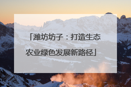 潍坊坊子：打造生态农业绿色发展新路径