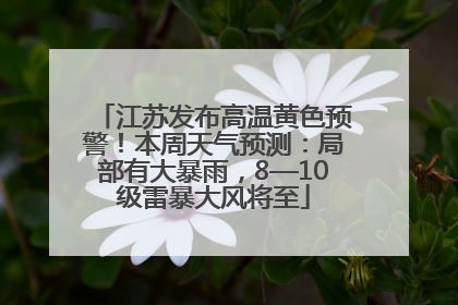 江苏发布高温黄色预警！本周天气预测：局部有大暴雨，8—10级雷暴大风将至