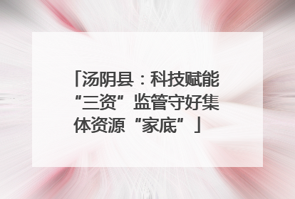 汤阴县：科技赋能“三资”监管守好集体资源“家底”