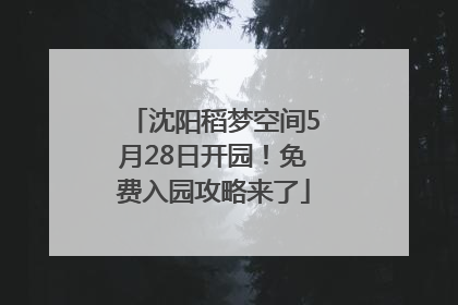 沈阳稻梦空间5月28日开园！免费入园攻略来了
