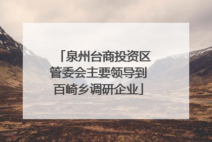 泉州台商投资区管委会主要领导到百崎乡调研企业