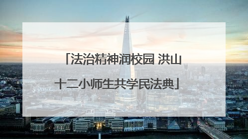 法治精神润校园 洪山十二小师生共学民法典