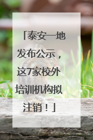 泰安一地发布公示，这7家校外培训机构拟注销！
