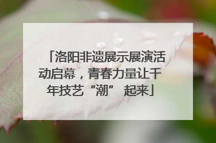洛阳非遗展示展演活动启幕，青春力量让千年技艺“潮” 起来