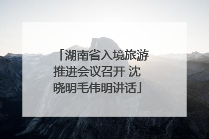湖南省入境旅游推进会议召开 沈晓明毛伟明讲话