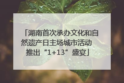 湖南首次承办文化和自然遗产日主场城市活动 推出“1+13”盛宴