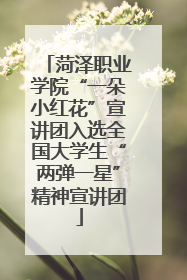 菏泽职业学院“一朵小红花”宣讲团入选全国大学生“两弹一星”精神宣讲团