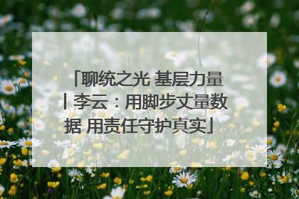 聊统之光 基层力量丨李云：用脚步丈量数据 用责任守护真实