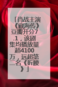 肖战主演《藏海传》豆瓣开分7.1，该剧集均播放量超4100万，远超第二名《折腰》