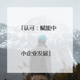 认可：赋能中小企业发展