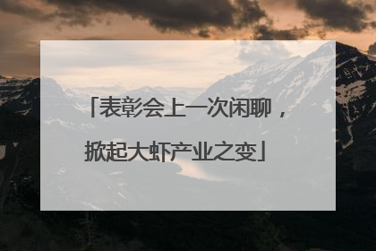 表彰会上一次闲聊，掀起大虾产业之变