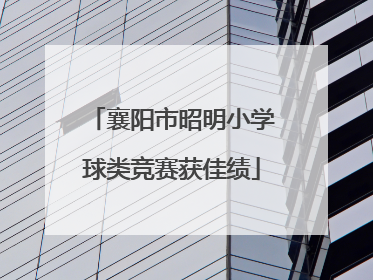 襄阳市昭明小学球类竞赛获佳绩