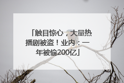 触目惊心，大量热播剧被盗！业内：一年被偷200亿