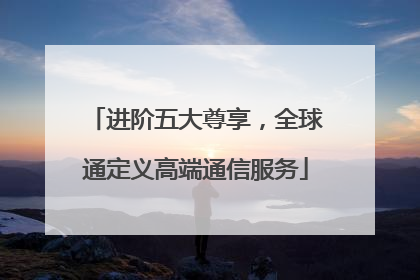 进阶五大尊享，全球通定义高端通信服务