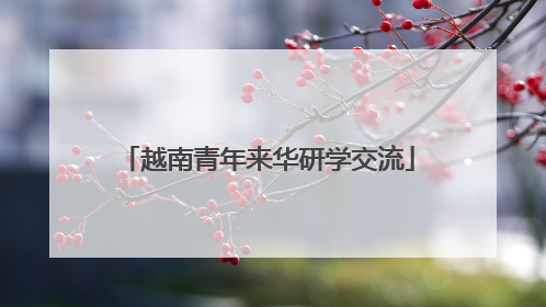 越南青年来华研学交流