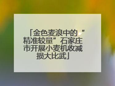 金色麦浪中的“精准较量”石家庄市开展小麦机收减损大比武
