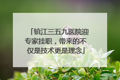 镇江三五九医院迎专家挂职，带来的不仅是技术更是理念