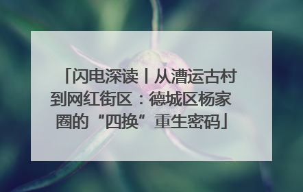 闪电深读丨从漕运古村到网红街区：德城区杨家圈的“四换”重生密码
