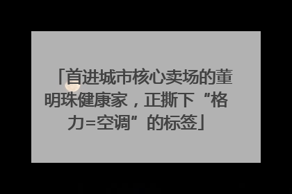 首进城市核心卖场的董明珠健康家，正撕下“格力=空调”的标签