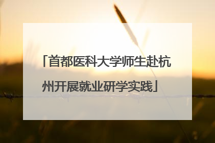 首都医科大学师生赴杭州开展就业研学实践