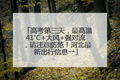 高考第三天，最高温41℃+大风+强对流，请注意防范！河北最新出行信息→
