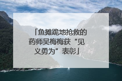 鱼摊跪地抢救的药师吴梅梅获“见义勇为”表彰