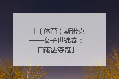 （体育）斯诺克——女子世锦赛：白雨露夺冠